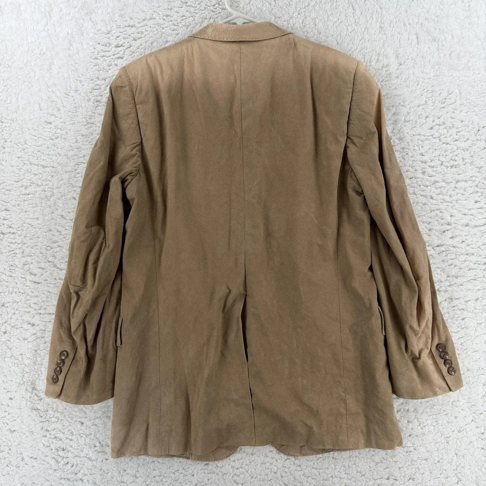 Vintage Christian Dior Sport Coat Blazer‎ Mens 40R Beige Suede USA 80s Jacket